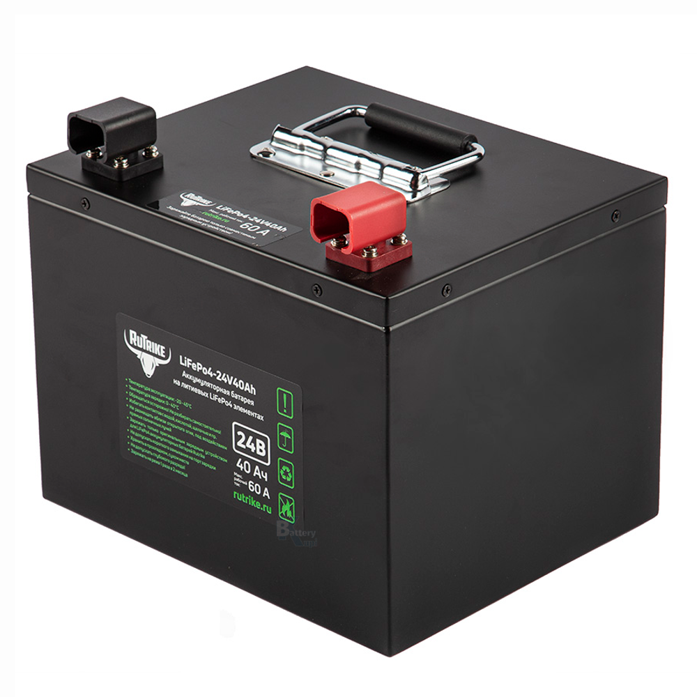 Литий-железо-фосфатный Аккумулятор RuTrike (LiFePo4) 24V40A/H(60A)
