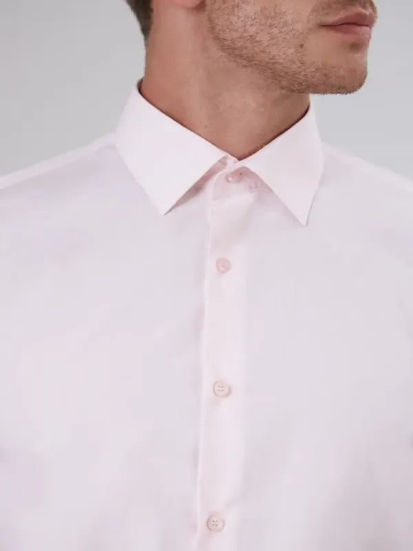 Рубашка приталенная SLIM FIT с коротким рукавом, бледно-розовая