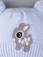 Шапка зимняя детская вязаная на завязках