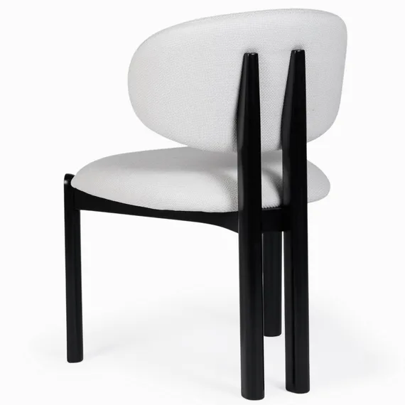 Обеденный стул Sage, черные ножки с белой обивкой