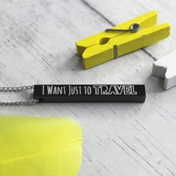 Чёрный кулон подвеска брусок с гравировкой на заказ