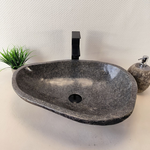 Раковина из речного камня RS-66027 57х42х15 из натурального камня