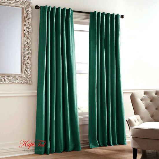 Шторы бархат Royal (тёмная-бирюза)