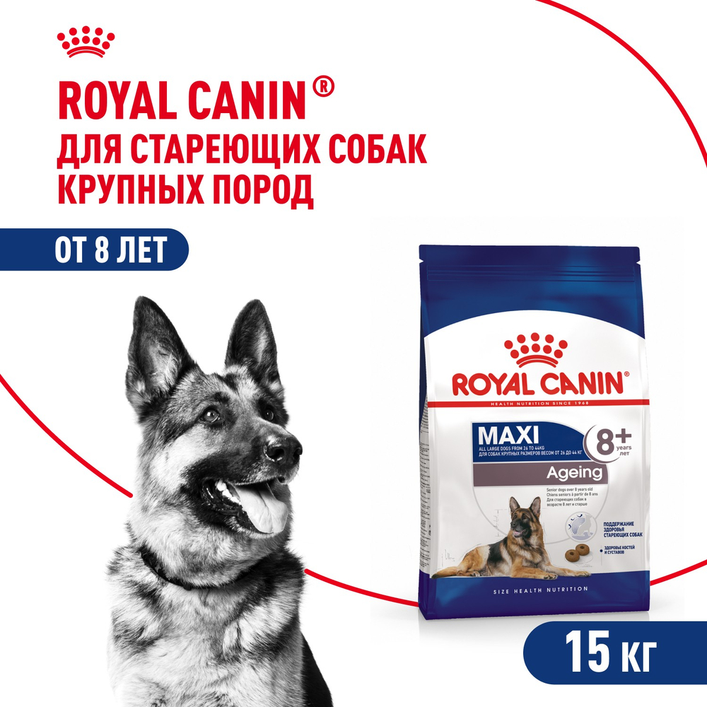 Royal Canin Maxi Ageing 8+ Макси Эйджинг Корм сухой для стареющих собак крупных пород старше 8 лет 15кг