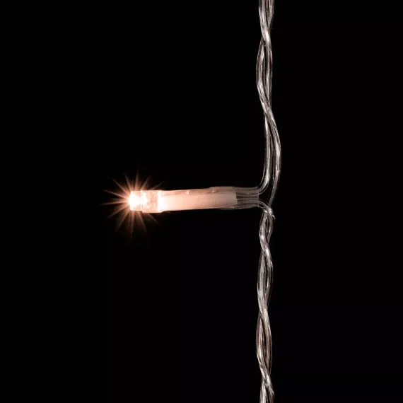 Светодиодный занавес 2*3 м., 600 экстра теплых белых LED ламп, облегченный, прозрачный провод ПВХ, LTC (PCL600NOT-10-2EWW)