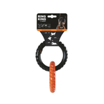 M-PETS Игрушка для собак кольцо RING KING двойное,  цвет черный/оранжевый