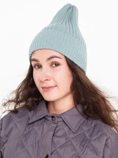Шапка женская демисезонная, цвет оливковый, размер 52-56