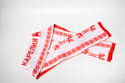 Вязаный шарф с карельскими узорами "Карелия"