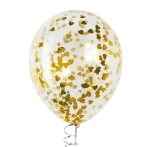 Латексный шар с мелким золотым конфетти, сердце, 36 см