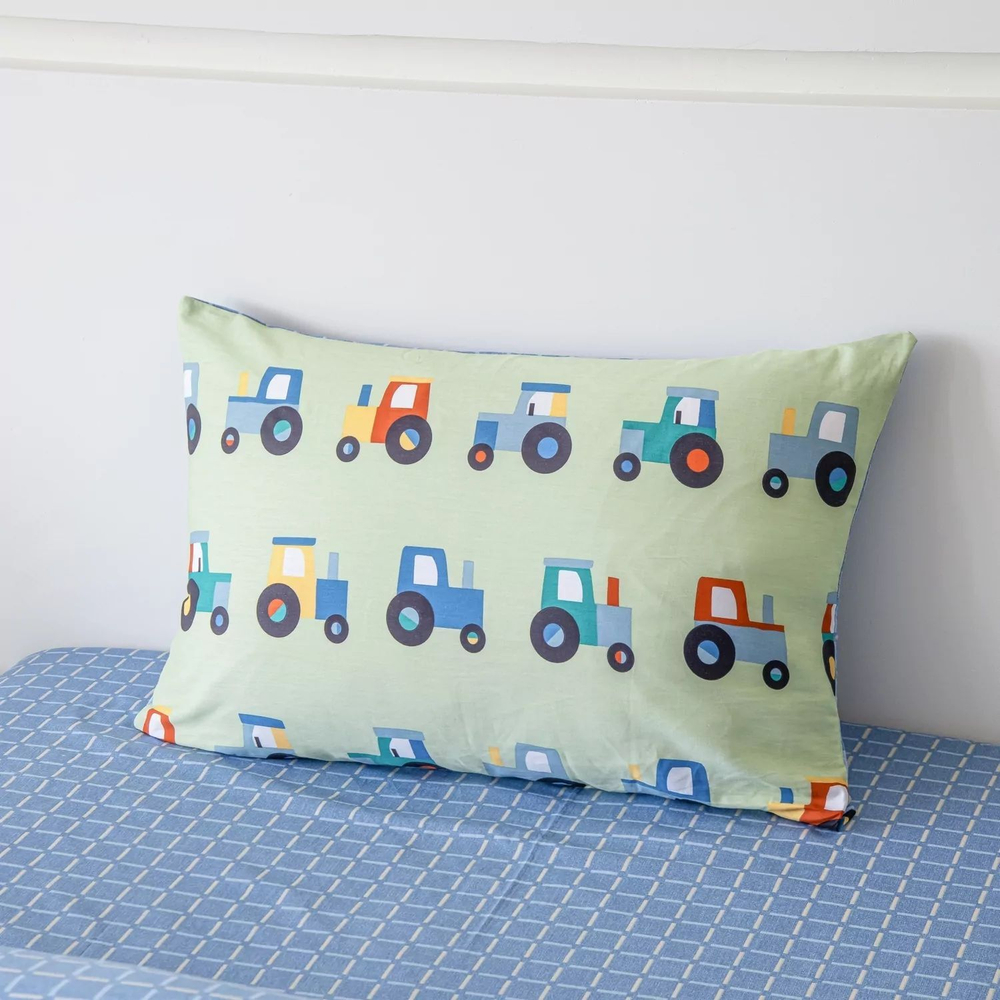 Комплект постельного белья на резинке Сатин Люкс KIDS 100% хлопок CDKR086, 1.5 спальный, простыня 90x200, наволочка 50x70