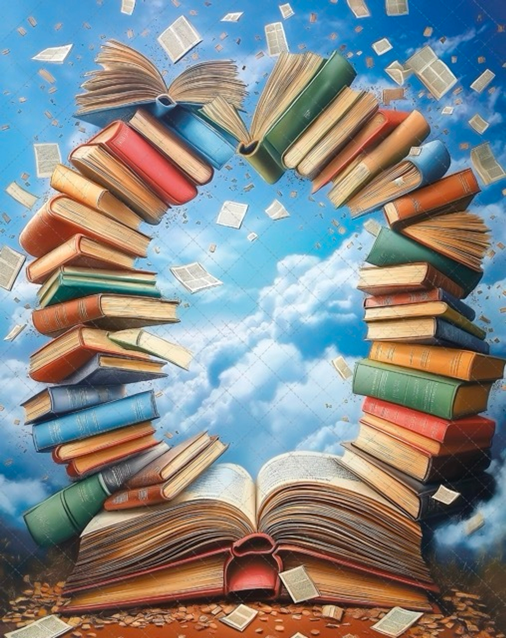Летающие книги №1 - фон неопреновый