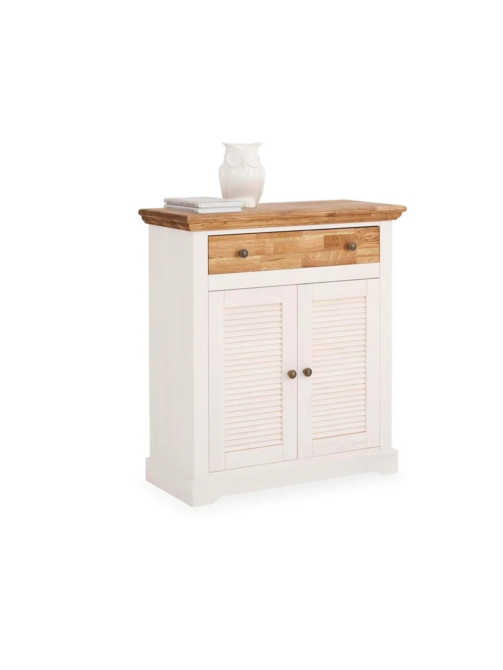 Комод белый с ящиком Асти из МДФ и натурального дуба