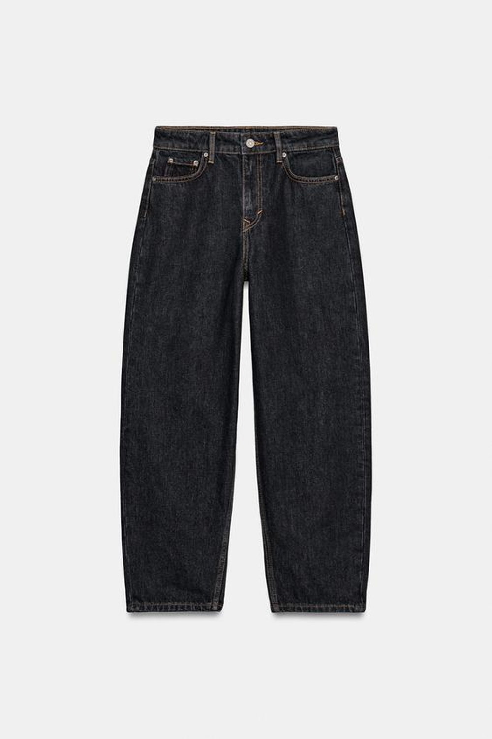 ZARA ЗАУЖЕННЫЕ ДЖИНСЫ СО СРЕДНЕЙ ПОСАДКОЙ — ZW COLLECTION, СИНИЙ