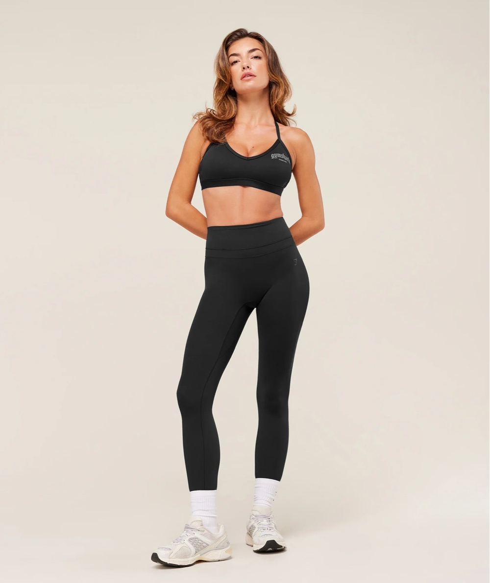 Топ GYMSHARK Graphic Sports Bra Black