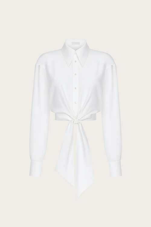 Блуза из молочного шелка