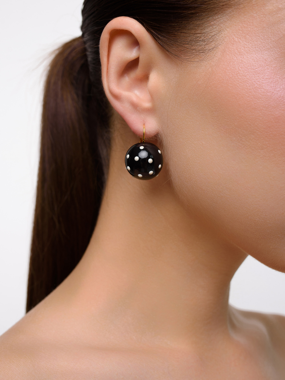 Серьги "Pin up black" Gold