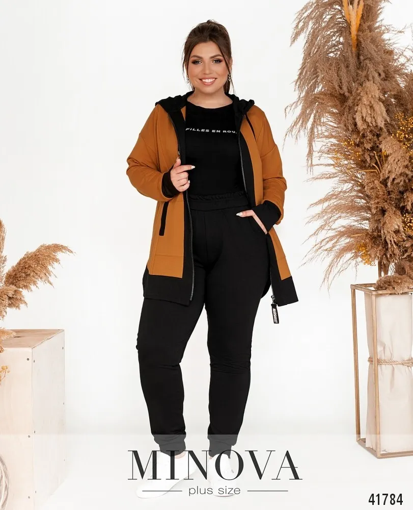Костюм 17-228-черный-горчица Minova