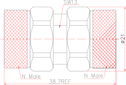 LT-N-MM, Коаксиальный переходник (N Male to Male), 18 ГГц