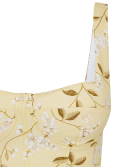 Сарафан корсажный миди с цветочным принтом