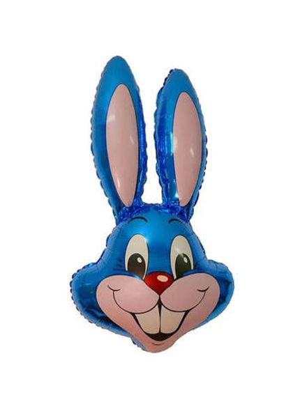 Шар (35""/89 см) Фигура, Заяц, Синий, 1 шт. Г032