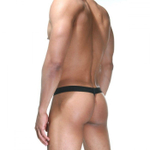 Черные мужские трусы-стринги на широкой резинке (Размер: L-XL) (Цвет: черный)