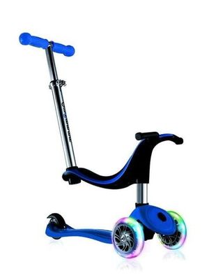 Самокат-беговел трехколесный Globber Evo 4 in 1 светящиеся колеса синий фото №1