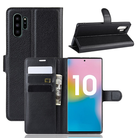 Чехол книжка на Samsung Galaxy Note 10 плюс, с отсеком для карт и подставкой от Caseport