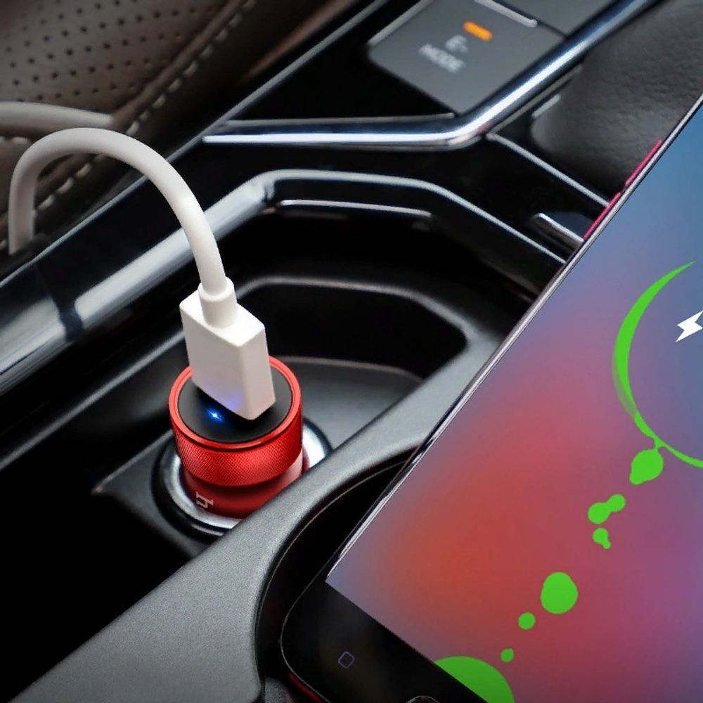 Разделитель автомобильный Hoco Z32 Speed Up single port QC3.0 car charger (USB: 3.6V-6.5V &amp; 3A) Красный