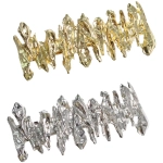 Заколка-автомат для волос «AKS - DesignPRO», зиг-заг, цвет золото и хром, 6,5*2,5см