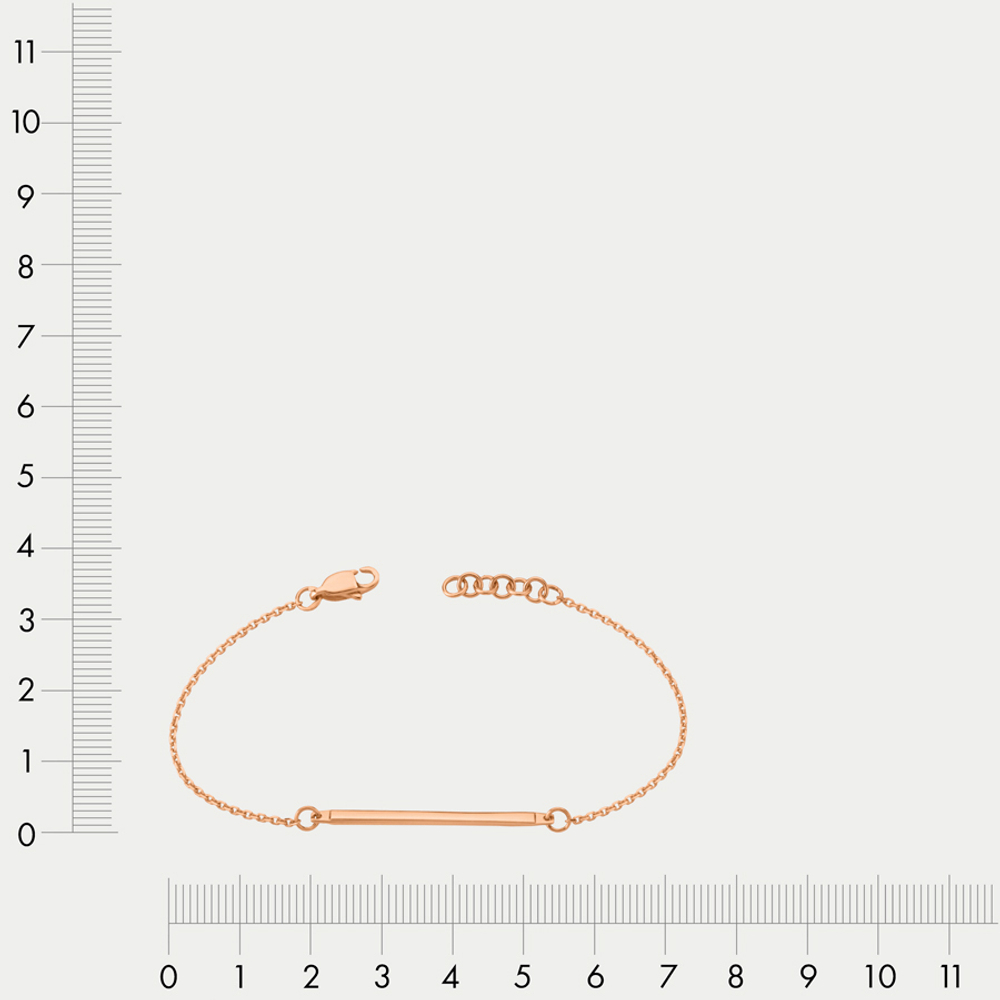 Браслет цепной из красного золота 585 пробы без вставок для женщин (арт. Б-7805)