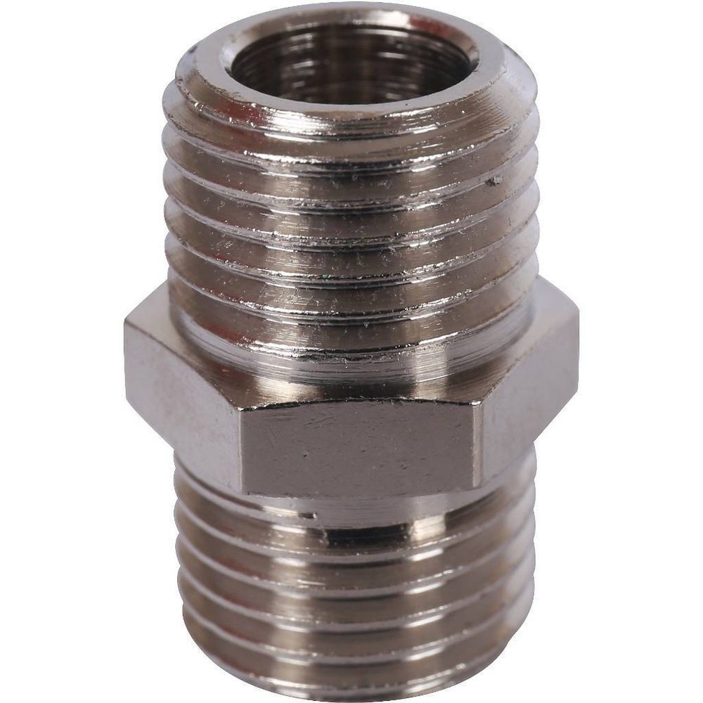 Ниппель STOUT никелированный 1/4" НР/НР