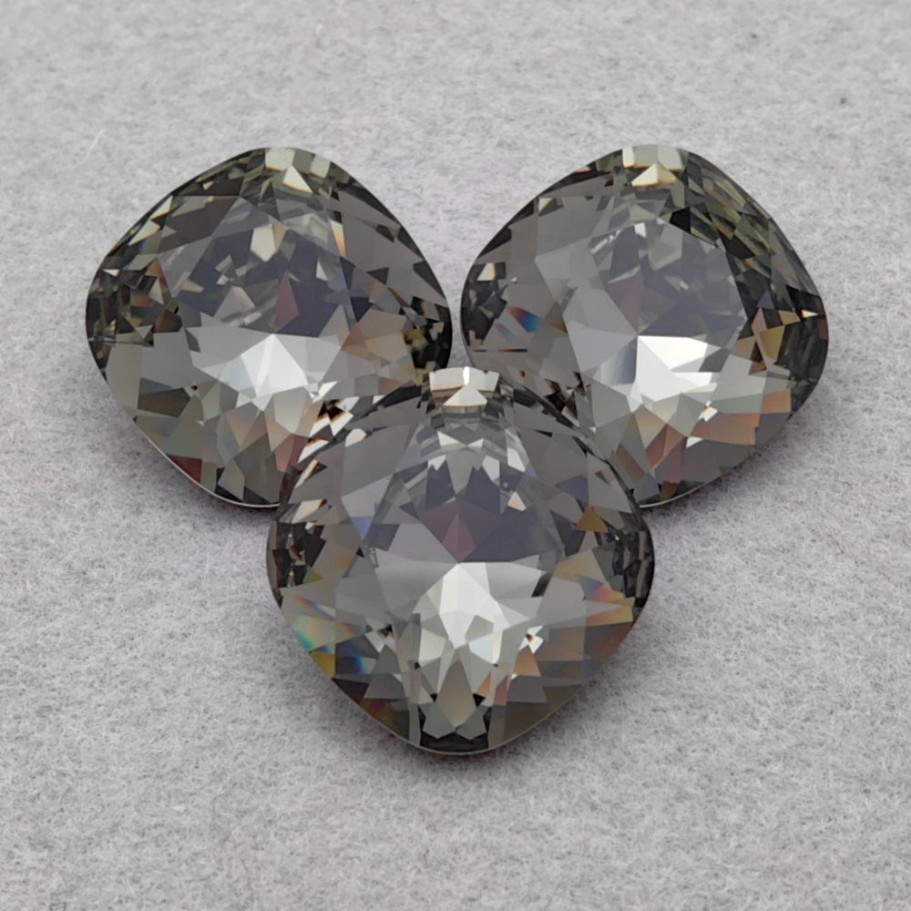 Swarovski 4470 Cushion Square FS, Black Diamond F