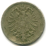 10 пфеннигов 1876 A Германия М-н F-VF