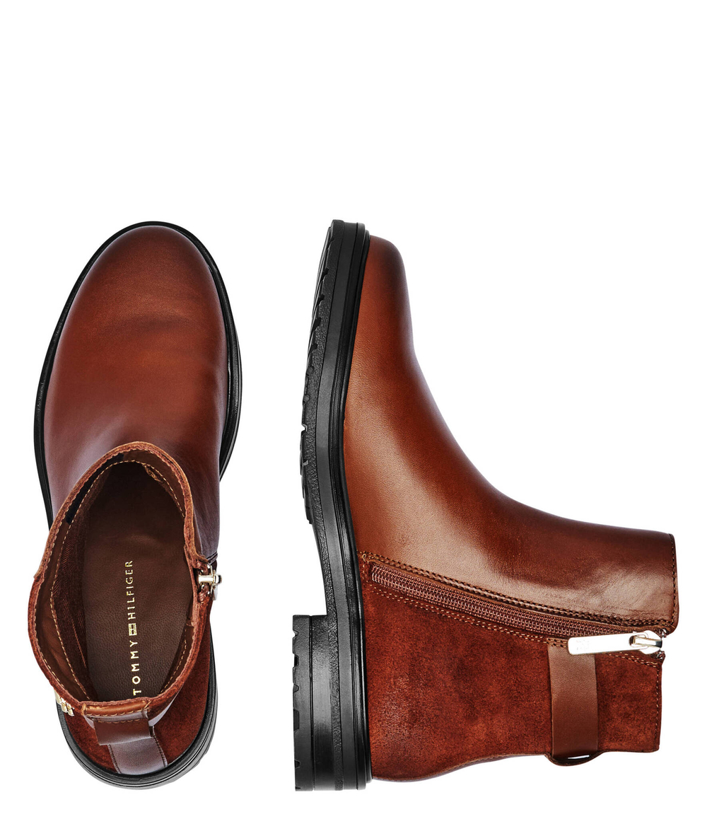 Кожаные ботильоны Tommy Hilfiger - коричневый(FW0FW08336)