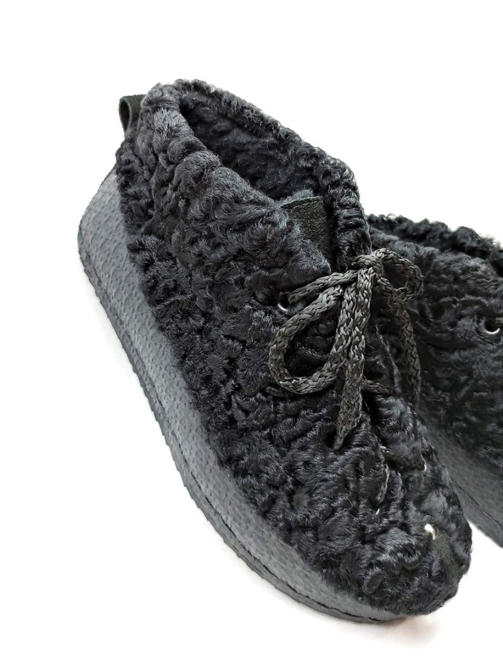 Ботинки из меха каракуля "BLACK"