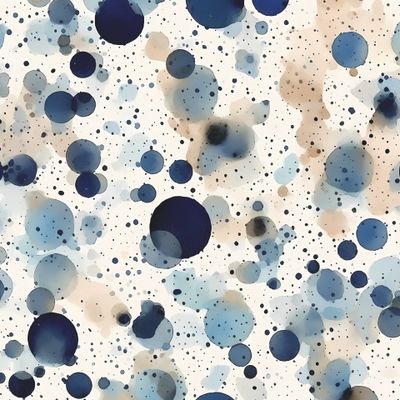 Чернильные пятна. Горох. Polka dot. Акварель