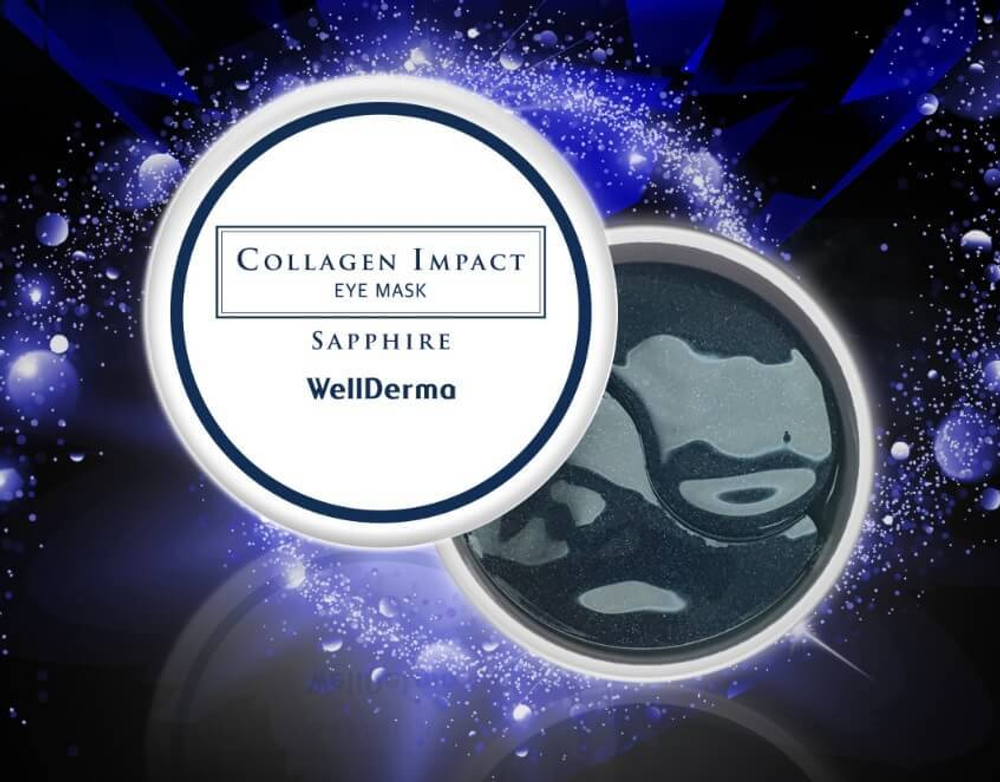 WellDerma Collagen Impact Sapphire Eye Mask увлажняющие патчи с морским коллагеном