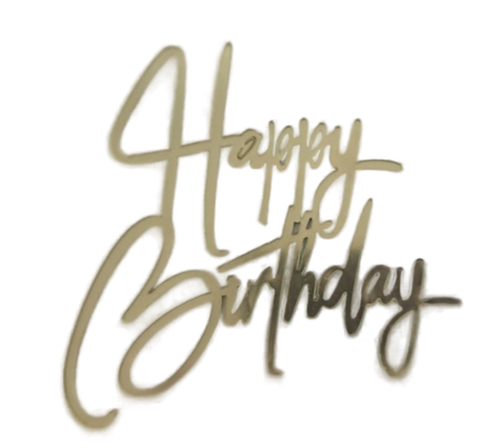 Топпер без шпажки «Happy Birthday» золото 7*5*6,5см
