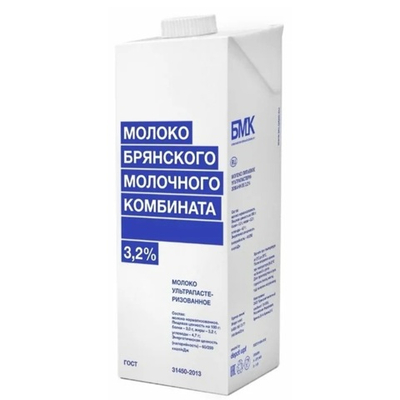 Молоко «БМК» 3.2% 1 л