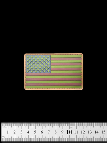 Шеврон Флаг США PVC 5х8,5 см. Мультикам левый