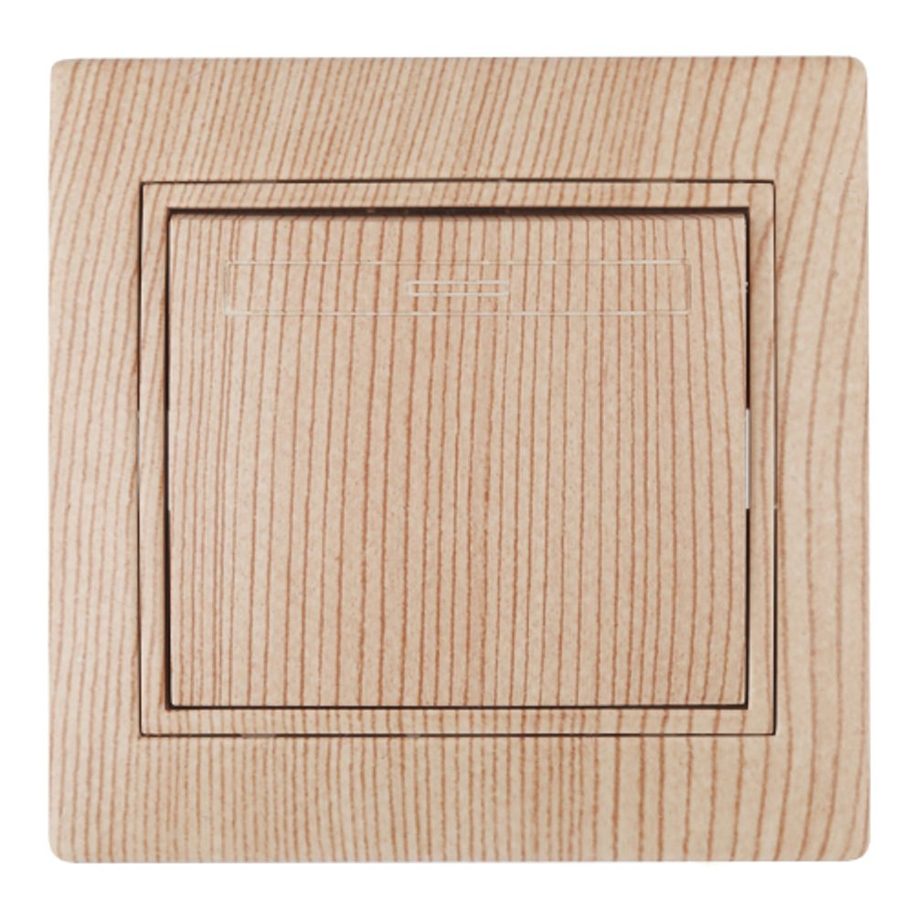 Выключатель Intro Plano 1-101-11 одноклавишный 10А-250В, IP20, СУ, сосна