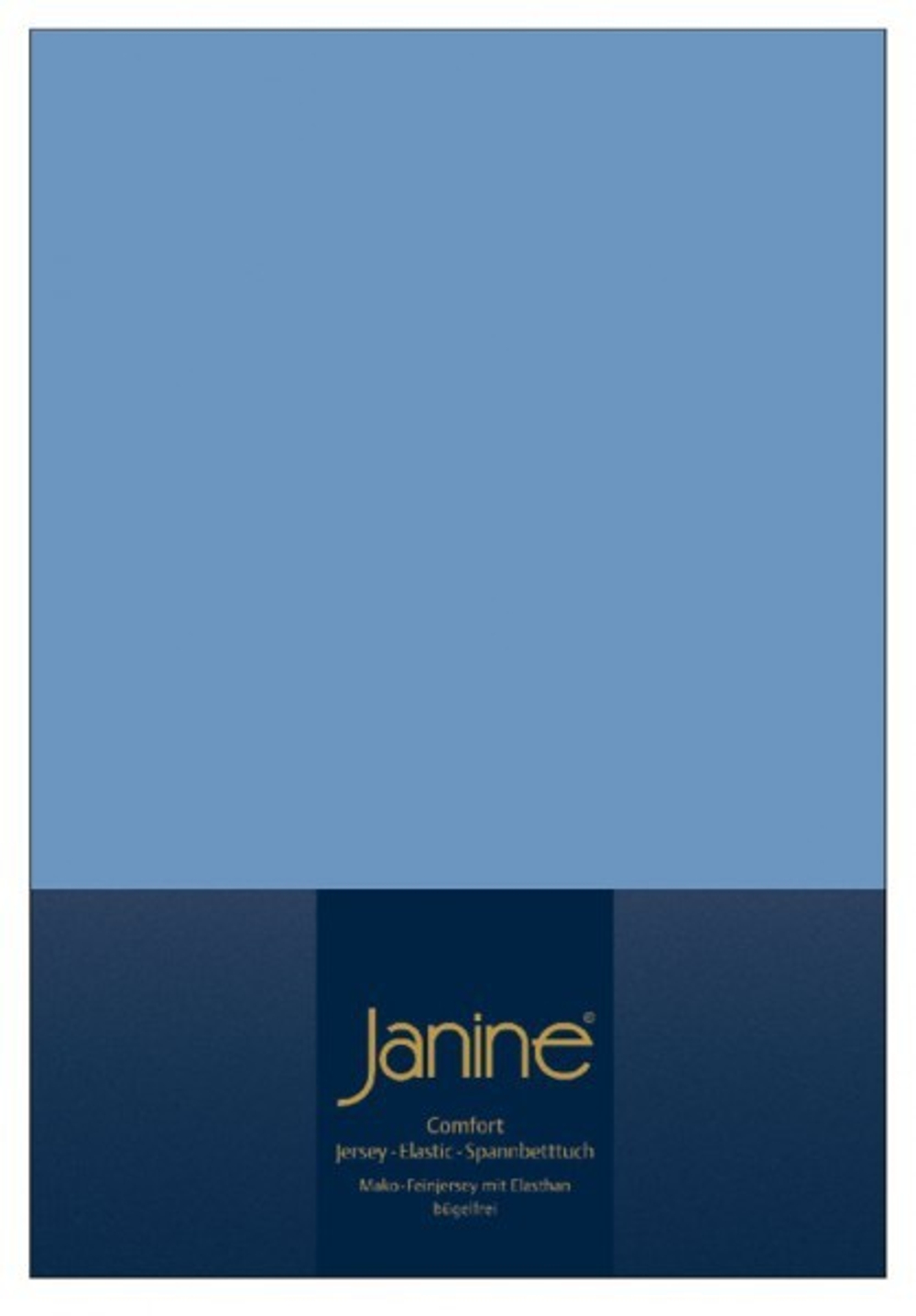 Простыня на резинке 140-160x200 Janine Elastic-Jersey 5002 джинсовая