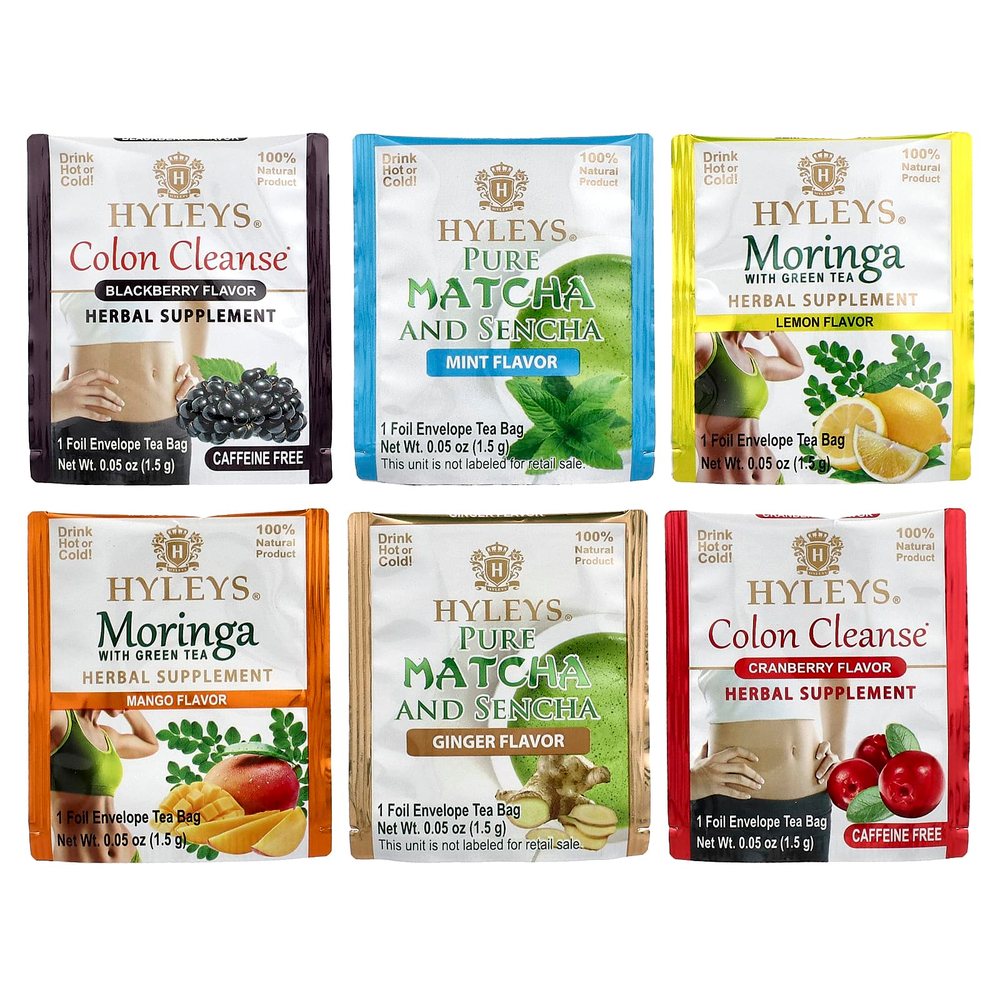 Hyleys Tea, набор для очищения на 14 дней, 42 чайных пакетика в фольгированных конвертах, 63 г (2,22 унции)