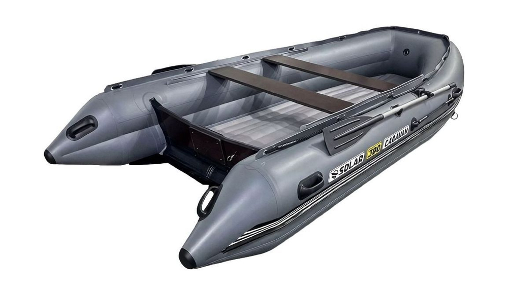 Надувная лодка ПВХ, SOLAR-380 К Caravan, серый