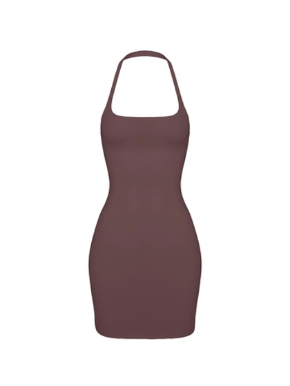 chocolate halter dress
