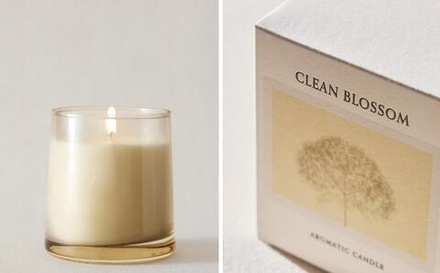 Zara Home Свеча ароматическая Clean Blossom 180 г, растительный воск, аромат цветочный, Розовый
