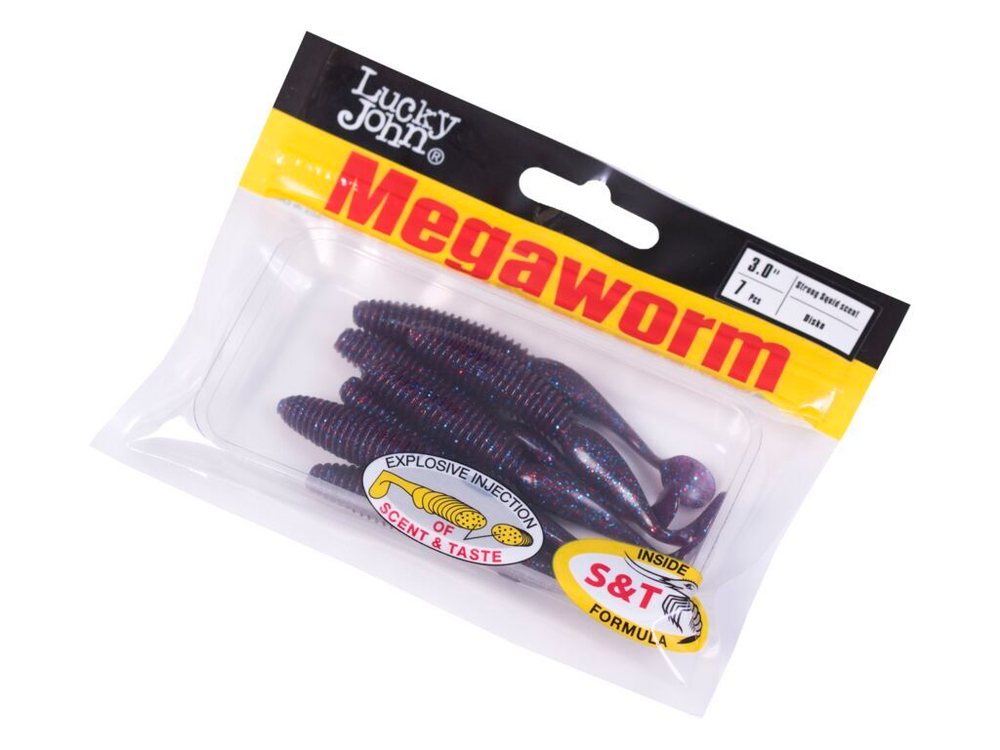 Виброхвосты съедоб. искусст. LJ Pro Series MegaWorm 3,0in (7,60)/S63 7шт.