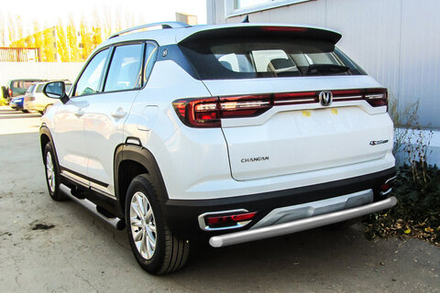 Защита заднего бампера Changan CS35Plus (2018-2023) d57 серебристая