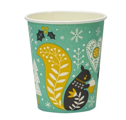 Стакан 250 мл бумажный d=80 мм Снежное рождество для горячего