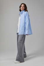 Рубашка оверсайз трансформер голубая